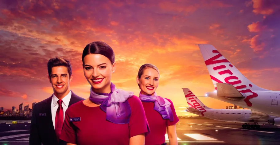 Virgin Australia aircrafts and flight attendants
